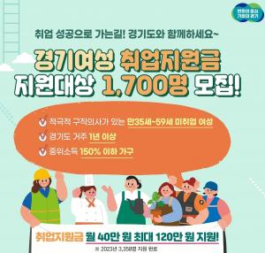 경기도 '경기여성 취업지원금' 최대 120만 원 지급